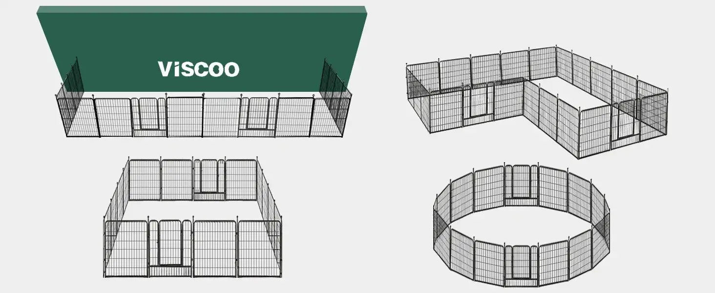 Metal Folding Dog Playpen with Gates