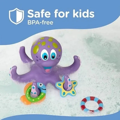 &quot;Floating Purple Octopus Bath Toy with Hoopla Rings&quot; - Paws For Baby