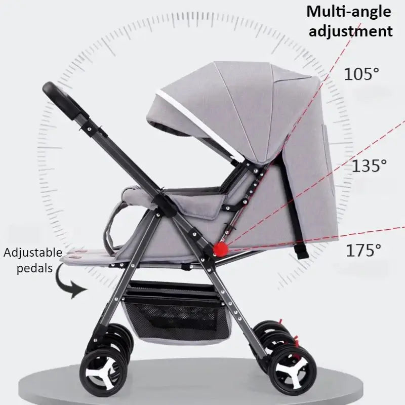 &quot;Lightweight Foldable Twin Stroller - Sit &amp; Lying Option&quot; - Paws For Baby