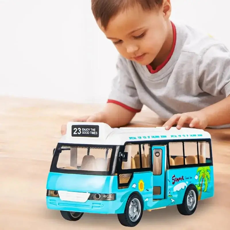 &quot;Die - Cast City Bus Toy - Pull Back, Lights &amp; Sound&quot; - Paws For Baby