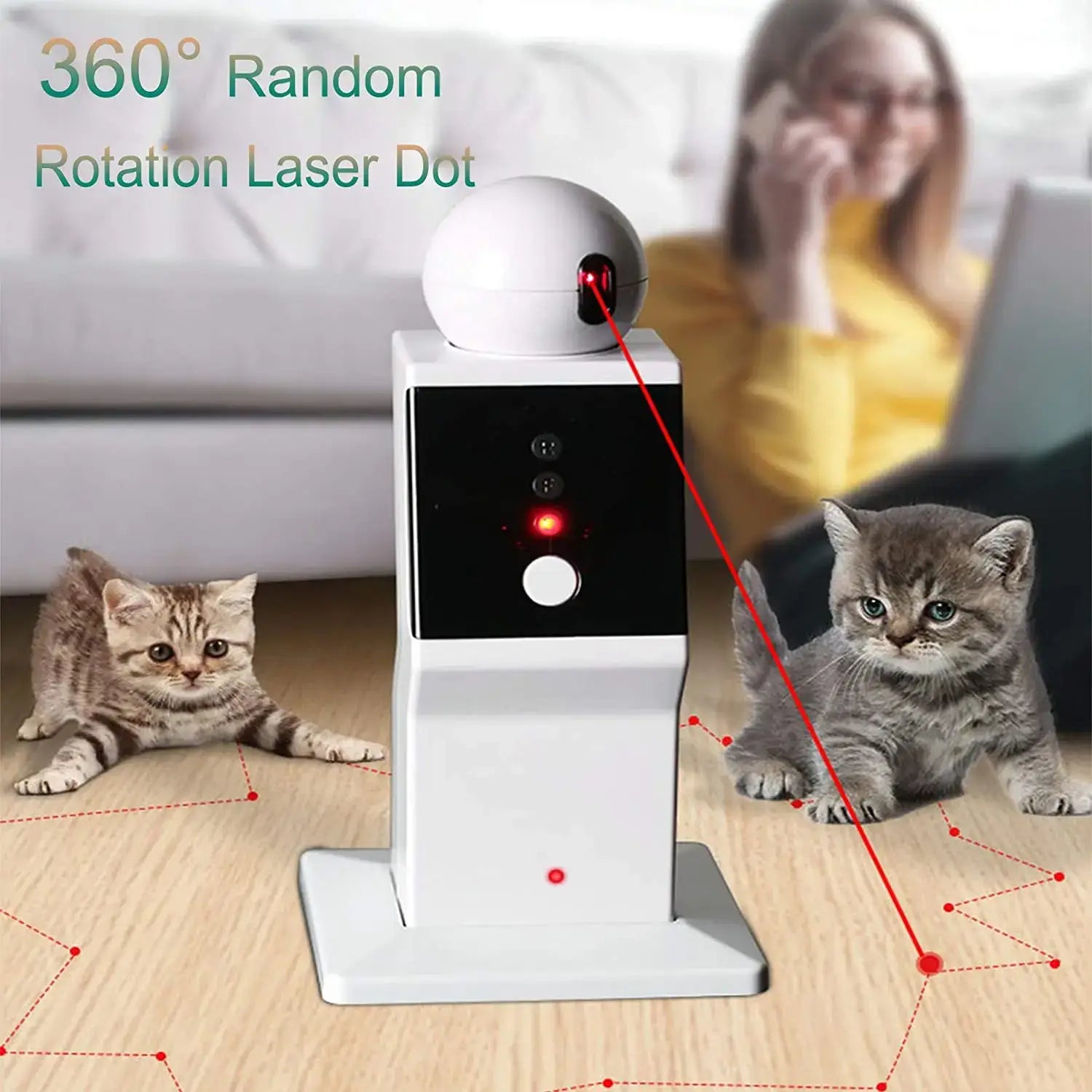 Automatic Laser Toy, Random Moving Interactive Pet Toy - Paws For Baby