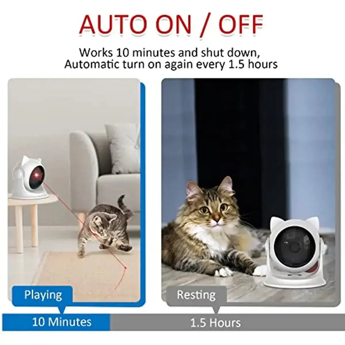 &quot;ATUBAN Rechargeable Motion Cat Laser Toy, Interactive &amp; Auto&quot; - Paws For Baby