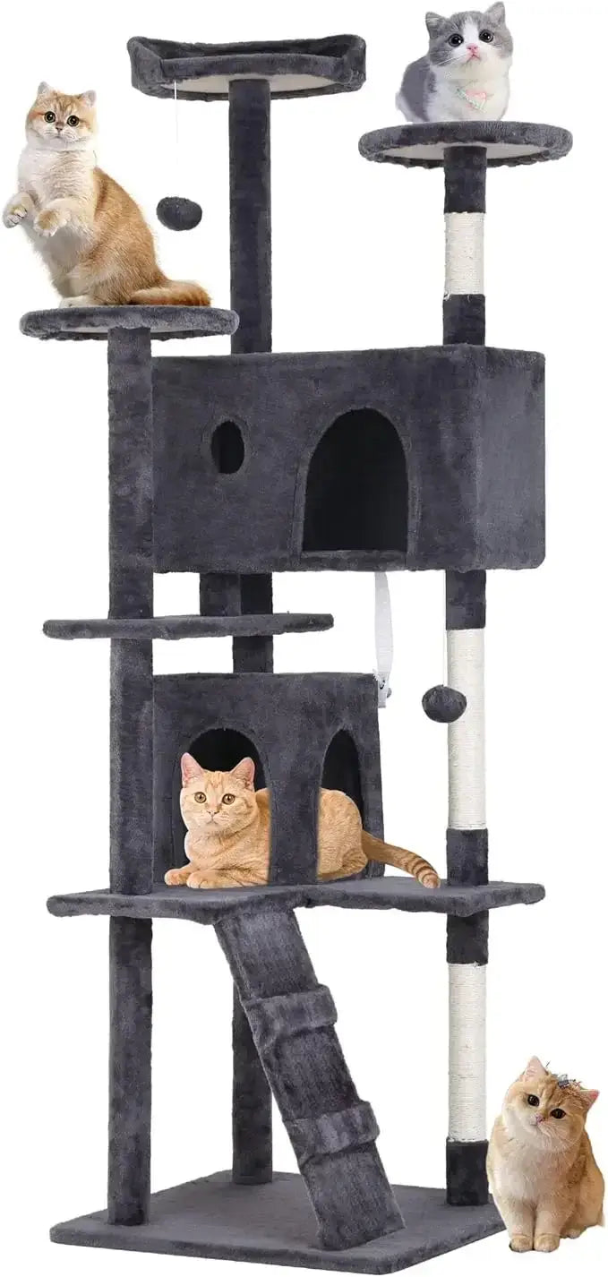 70&quot; Multi-Level Cat Tree Tower with Scratching Posts