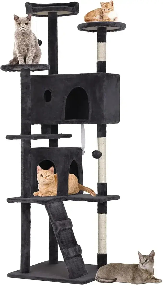 70&quot; Multi-Level Cat Tree Tower with Scratching Posts