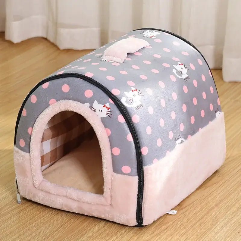 Folding Plush Dog House - Paws For Baby