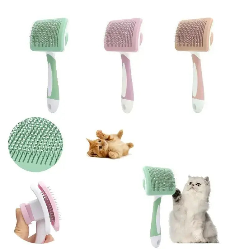 &quot;Self - Cleaning Pet Brush – Stainless Steel Hair Removal Comb for Dogs &amp; Cats&quot; - Paws For Baby